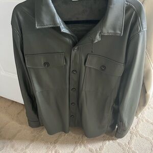 Zara faux leather olive shacket. Never worn.